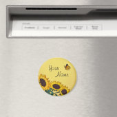 Sonnenblumen und Schmetterling Magnet (In Situ (Geschirrspüler))