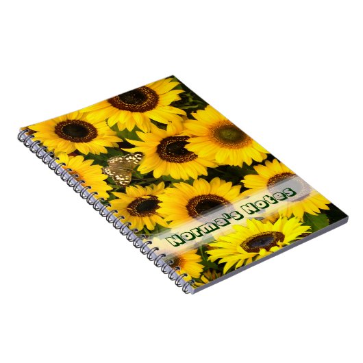 Sonnenblumen und Schmetterling Notizblock (Rechte Seite)