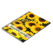 Sonnenblumen und Schmetterling Notizblock (Linke Seite)