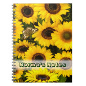 Sonnenblumen und Schmetterling Notizblock (Vorderseite)