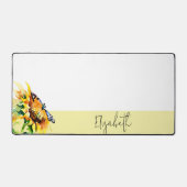 Sonnenblumen und Schmetterling personalisiert Schreibtischunterlage (Vorderseite)