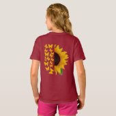 Sonnenblumen und Schmetterling Print T-Shirt (Schwarz voll)