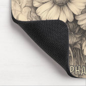 Sonnenblumen und Schmetterling - Rustikales Papier Mousepad (Ecke)