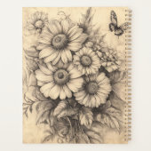 Sonnenblumen und Schmetterling - Rustikales Papier Planer (Rückseite)