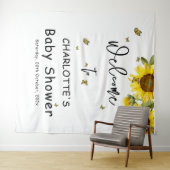 Sonnenblumen und Schmetterlinge Babydusche Hinterg Wandteppich (Beispiel (Horizontal))