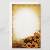 Sonnenblumen und Schmetterlinge Briefpapier (Vorne/Hinten)