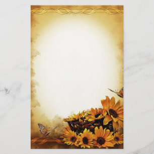 Sonnenblumen und Schmetterlinge Briefpapier