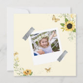 Sonnenblumen und Schmetterlinge Erste Heilige Komm Einladung (Rückseite)