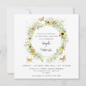 Sonnenblumen und Schmetterlinge Erste Heilige Komm Einladung (Vorderseite)