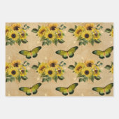 Sonnenblumen und Schmetterlinge Geschenkpapier Set (Vorderseite 3)