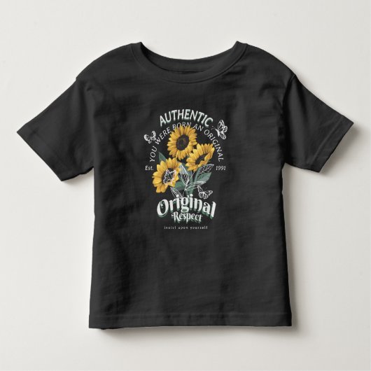 Sonnenblumen und Schmetterlinge Grafik Kleinkind T-shirt (Vorderseite)