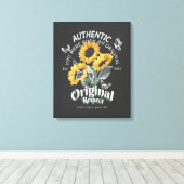 Sonnenblumen und Schmetterlinge Grafik Leinwanddruck (Insitu (Holzboden))