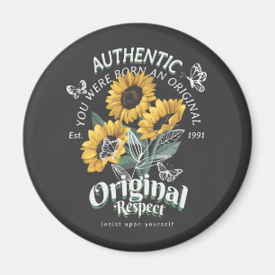 Sonnenblumen und Schmetterlinge Grafik Magnet