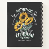Sonnenblumen und Schmetterlinge Grafik Notizblock (Rückseite)