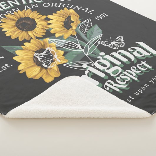 Sonnenblumen und Schmetterlinge Grafik Sherpadecke (3/4)