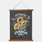 Sonnenblumen und Schmetterlinge Grafik Wandteppich Mit Holzrahmen (Vorderseite)