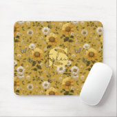 Sonnenblumen und Schmetterlinge im gelben Hintergr Mousepad (Mit Mouse)
