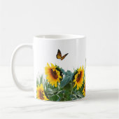 Sonnenblumen und Schmetterlinge Kaffeetasse (Links)