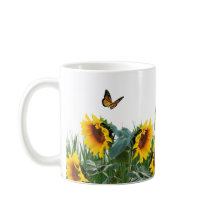 Sonnenblumen und Schmetterlinge