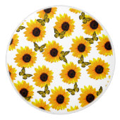 Sonnenblumen und Schmetterlinge, Keramikknauf (Vorderseite)