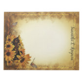 Sonnenblumen und Schmetterlinge Notepad Notizblock (Vorderseite)