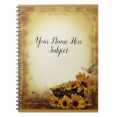 Sonnenblumen und Schmetterlinge Notizblock (Vorderseite)