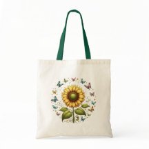 Sonnenblumen und Schmetterlinge