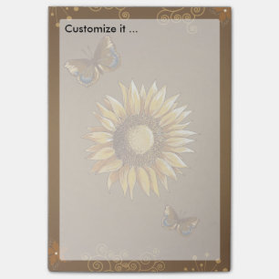 Sonnenblumen und Schmetterlinge Vintag Elegant Post-it Klebezettel