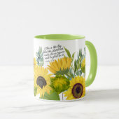 Sonnenblumen und Schrift Tasse (VorderseiteRechts)