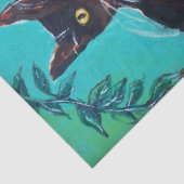 SONNENBLUMEN UND SCHWARZE KATZE IN BLAUE AQUAMARIN SEIDENPAPIER (Detail)