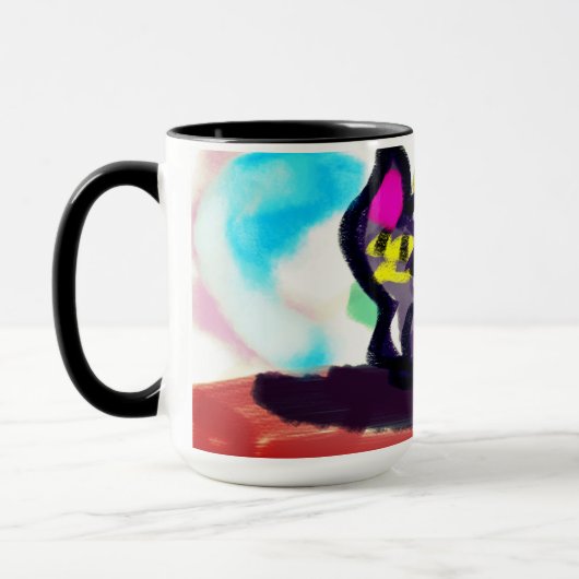 Sonnenblumen und Schwarze Katze Tasse (Links)