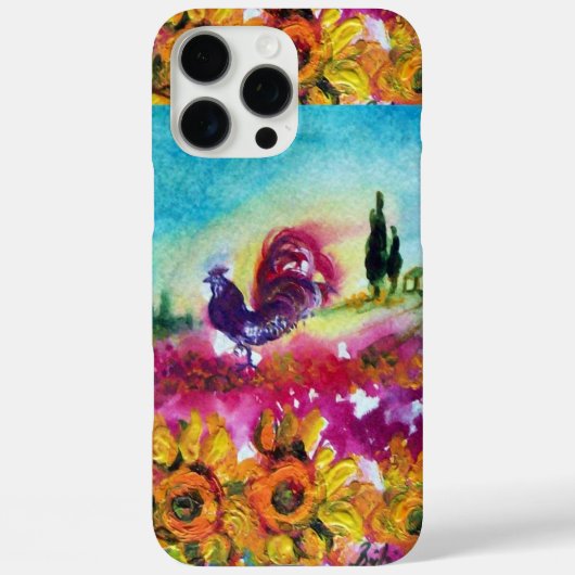 SONNENBLUMEN UND SCHWARZE ROOSTER Case-Mate iPhone HÜLLE (Rückseite)