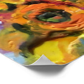SONNENBLUMEN UND SCHWARZE ROOSTER POSTER (Ecke)