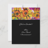 SONNENBLUMEN UND SCHWARZE ROOSTER Rustikale Landsc Einladung (Rückseite)