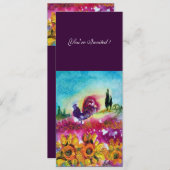 SONNENBLUMEN UND SCHWARZE ROOSTER Rustikale Landsc Einladung (Vorne/Hinten)