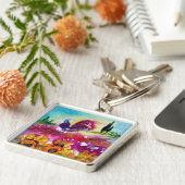 SONNENBLUMEN UND SCHWARZE ROOSTER SCHLÜSSELANHÄNGER (Seite)