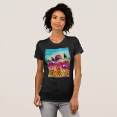 SONNENBLUMEN UND SCHWARZE ROOSTER T-Shirt (Vorne ganz)