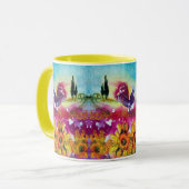 SONNENBLUMEN UND SCHWARZE ROOSTER TASSE (Vorderseite Links)