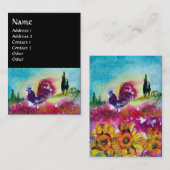 SONNENBLUMEN UND SCHWARZE ROOSTER VISITENKARTE (Vorne/Hinten)