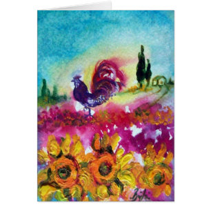SONNENBLUMEN UND SCHWARZROOSTER