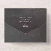 Sonnenblumen und Seidenleuchten aus Kopfbrett All In One Einladung (Rückseite)