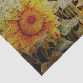 Sonnenblumen und Skripthandschriften Seidenpapier (Detail)