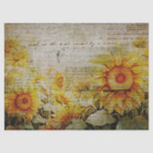 Sonnenblumen und Skripthandschriften Seidenpapier (Vorderseite)