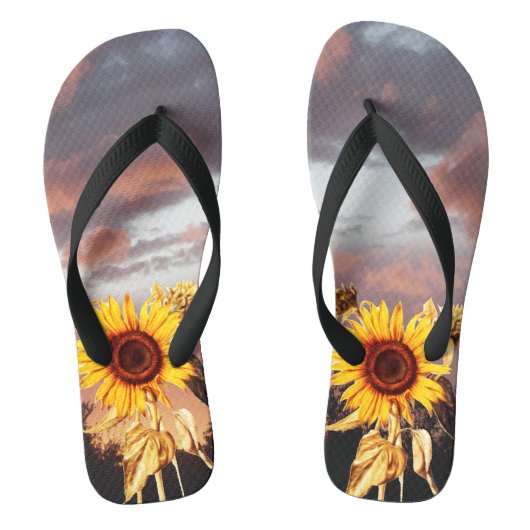 SONNENBLUMEN UND SOMMERSONNENANSCHLUSS BADESANDALEN (Fußbett)