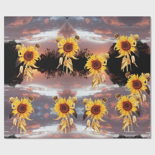 SONNENBLUMEN UND SOMMERSONNENANSCHLUSS GESCHENKPAPIER (Flach)
