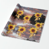 SONNENBLUMEN UND SOMMERSONNENANSCHLUSS GESCHENKPAPIER (Ungerollt)