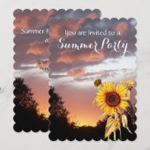 SONNENBLUMEN UND SOMMERSONNENGESCHÄFTE - RUSTISCHE EINLADUNG (Vorne/Hinten)