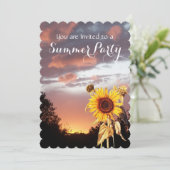 SONNENBLUMEN UND SOMMERSONNENGESCHÄFTE - RUSTISCHE EINLADUNG (Stehend Vorderseite)