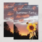 SONNENBLUMEN UND SOMMERSONNENGESCHÄFTE - RUSTISCHE EINLADUNG (Vorne/Hinten)