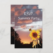 SONNENBLUMEN UND SOMMERSONNENGESCHÄFTE - RUSTISCHE EINLADUNG (Vorne/Hinten)